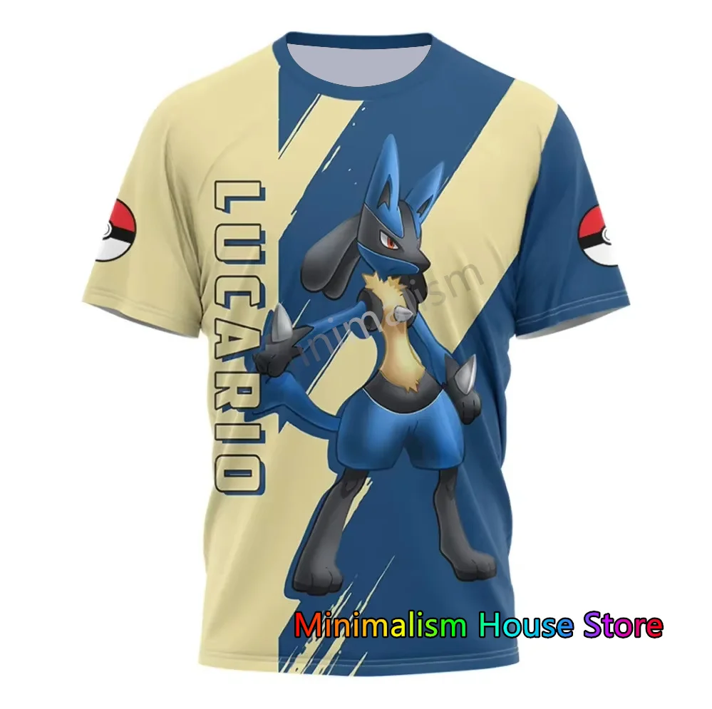 New Men T Shirt Cartoon Pokemon Pikachu 3D Print Short Sleeved Boys and Girls Clothes O-neck Tee Summer Oversize Kid/Adult Tops