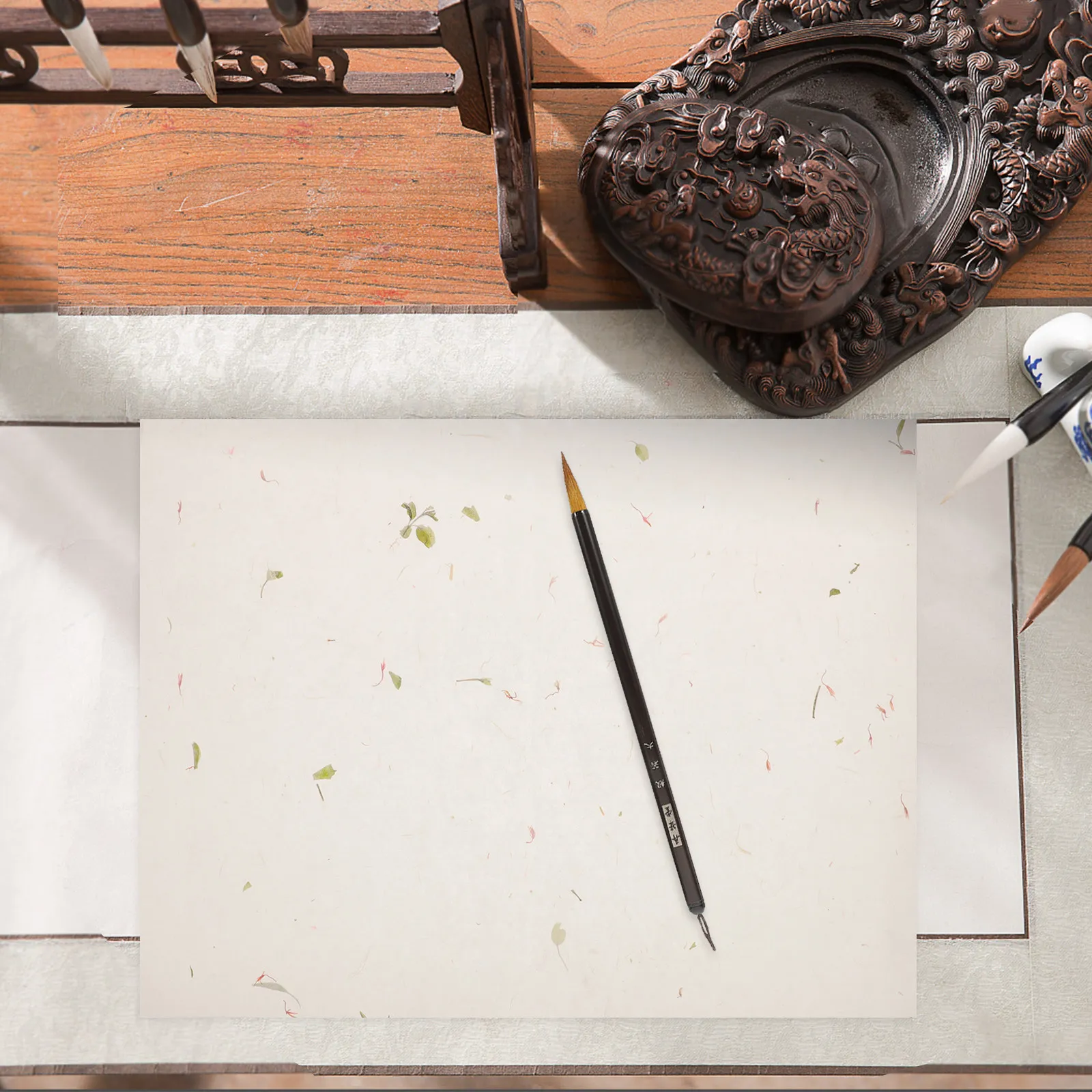 

50 Sheets Decorative Calligraphy Paper Xuan Paper for Kanji Brushwork Excellent Water Absorption Writing Drawing Experience