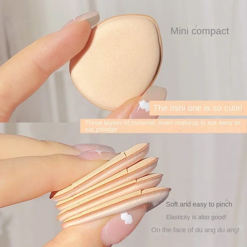 3pcs Mini Size Professional Cosmetic Cushion Puff Concealer Foundation Detail Puff Finger Puff Set Makeup Sponge Beauty Tool