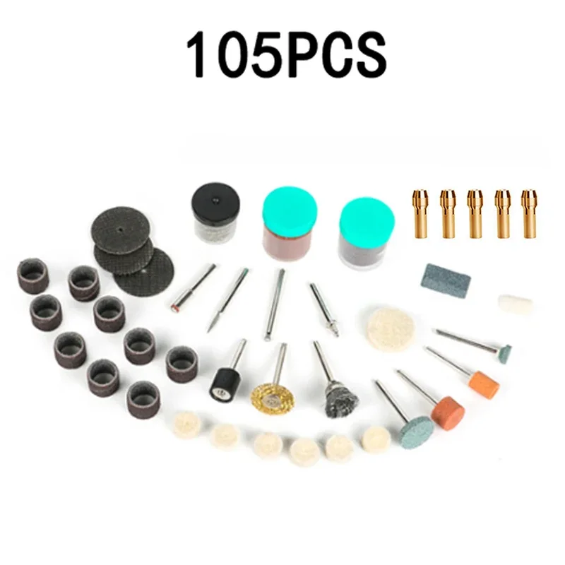 105/131PCS Abrasive Rotary Tool Accessories Set Electric Mini Drill Bit Kit Sanding Polishing Cutting Engraving Heads