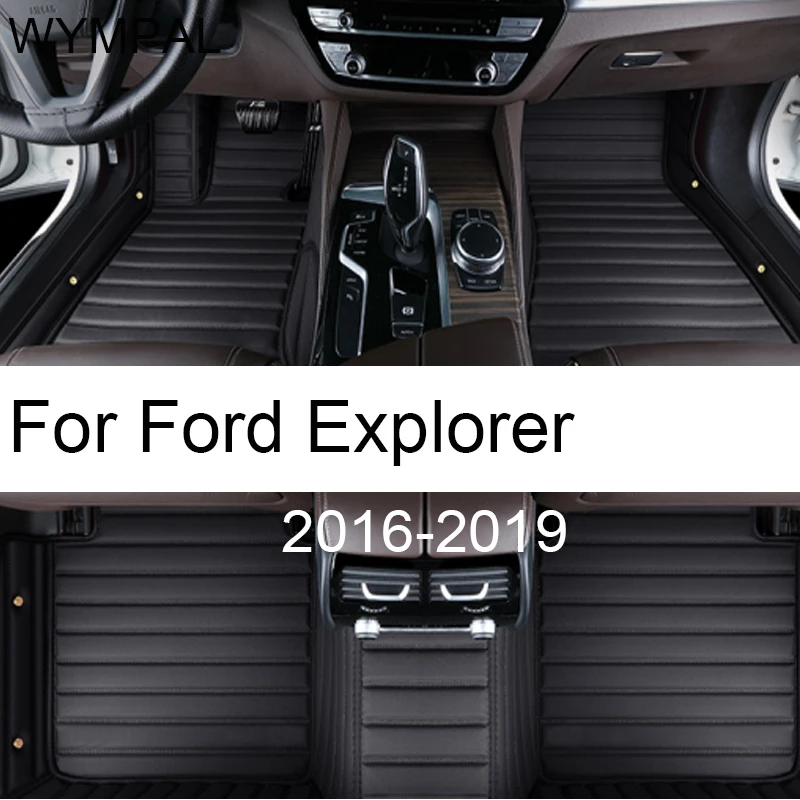 

Car Floor Mat For Ford Explorer Classic U502 7seat 2016~2019 Non-slip Pad Waterproof Pads Rugs Leather Floor Mat Car Accessories