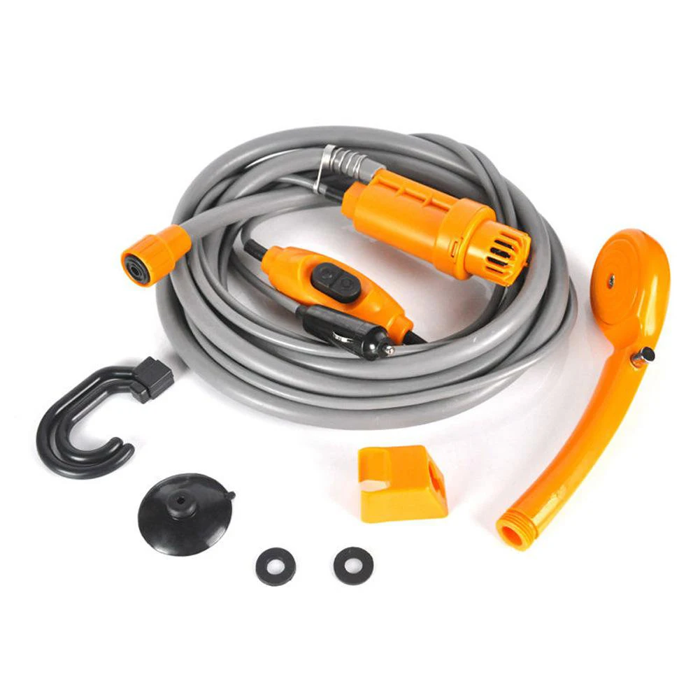 Outdoor Shower Tool DC12V Outdoor Camping Shower Water Pump 5M Cable With 2m Hose For Travel Camping & Hiking Shower