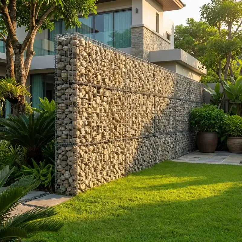 Durable Outdoor Decorative Garden Landscape Galvanized Wire Mesh Stone Cage Retaining Wall Stone Fence Welded Gabion Mesh