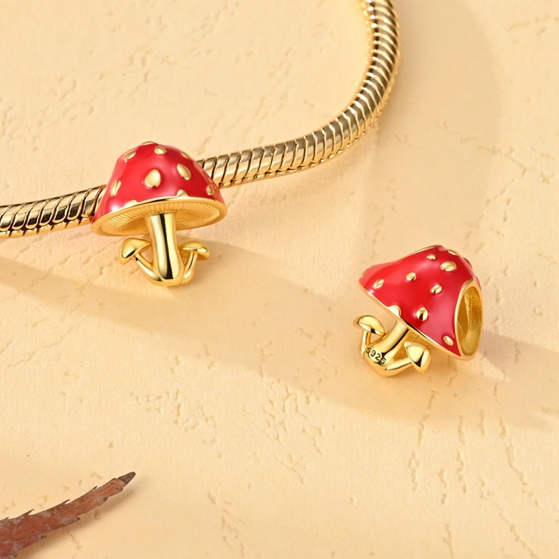 Golden French Fries Maple Leaf Charms Beads Fit Original Bracelet Bag Keychain Earring Charm Bead Pendant Diy Women Jewelry Gift