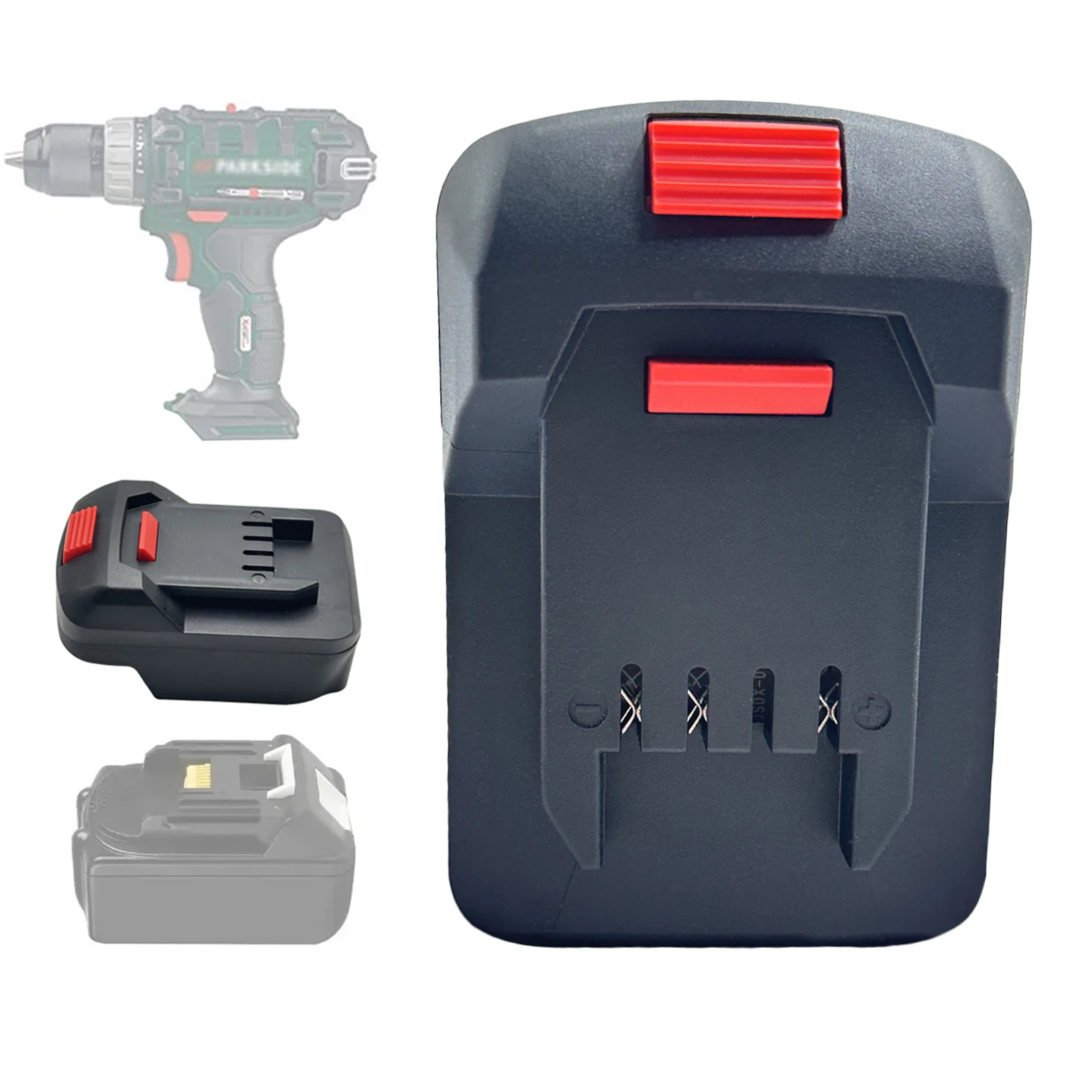 Adaptateur de convertisseur d'outils électriques pour Makita vers Lidl Parkside X20V, adaptateur de batterie Li-ion pour outil électrique (sans batterie)