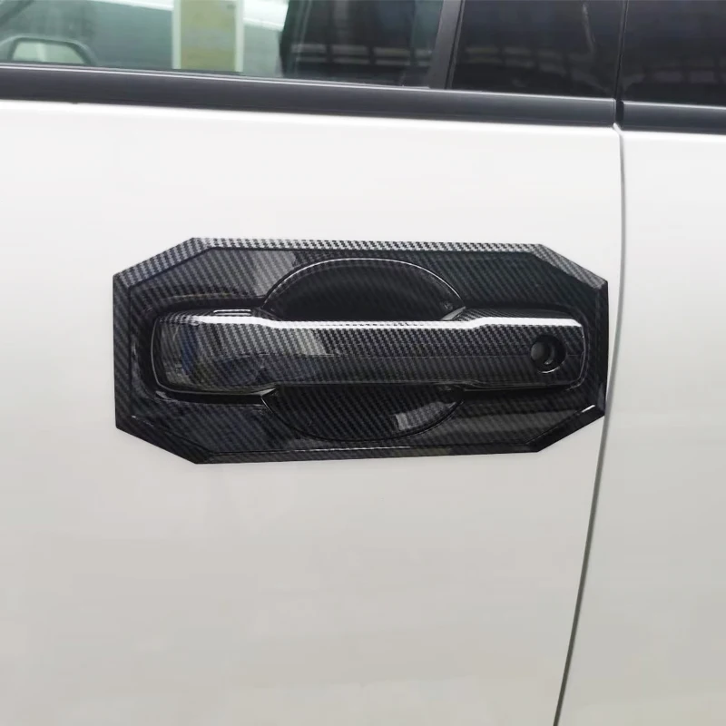 For Toyota Tundra XK70 2022 2023 2024 ABS Carbon Fiber Car External Side Door Handle Bowl Catch Cover Protection Trim LHD