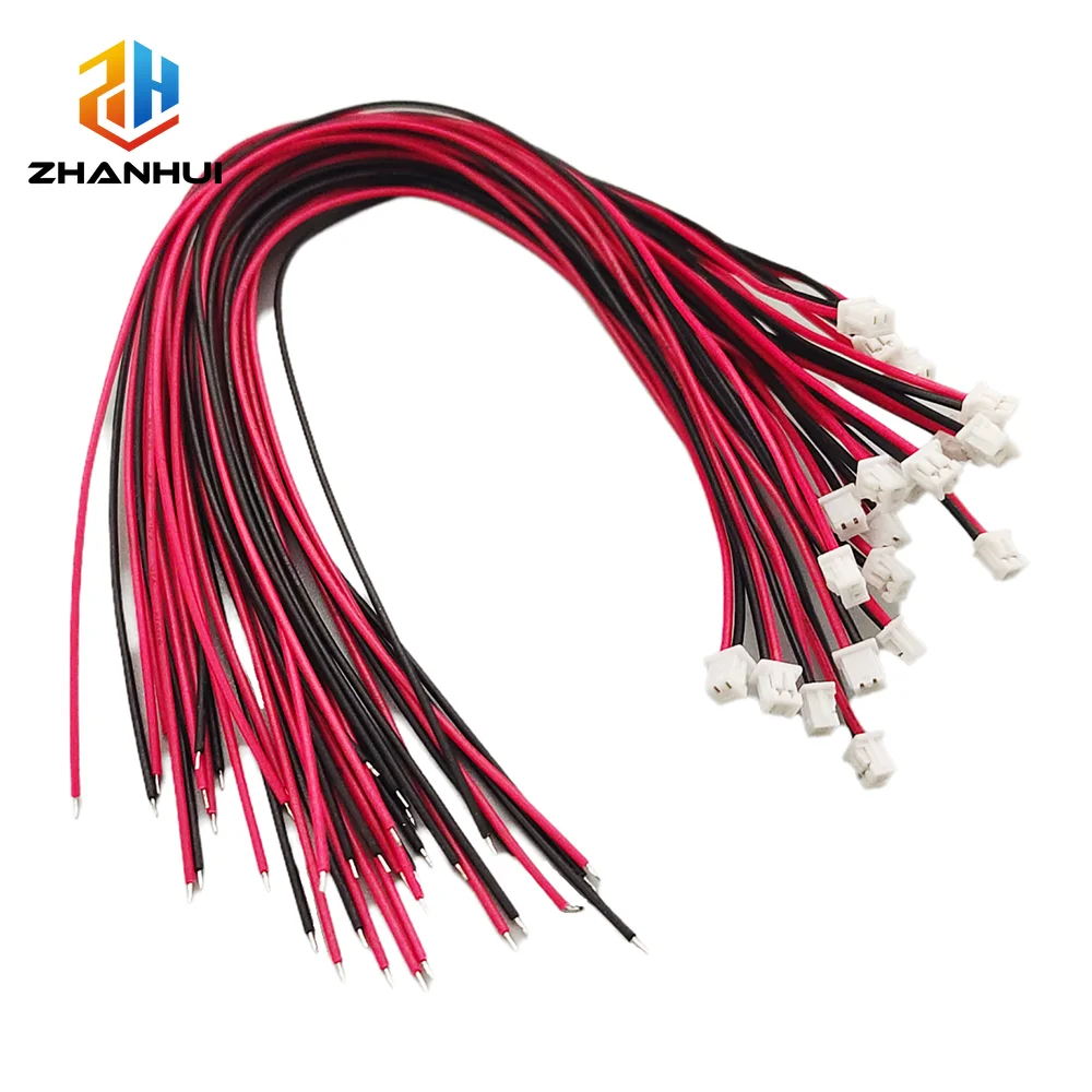 20Sets Mini Micro JST 1.25mm 2-Pin Connector - Male Female Plug with 28AWG 10/20/30cm Wires for Tiny Electronics