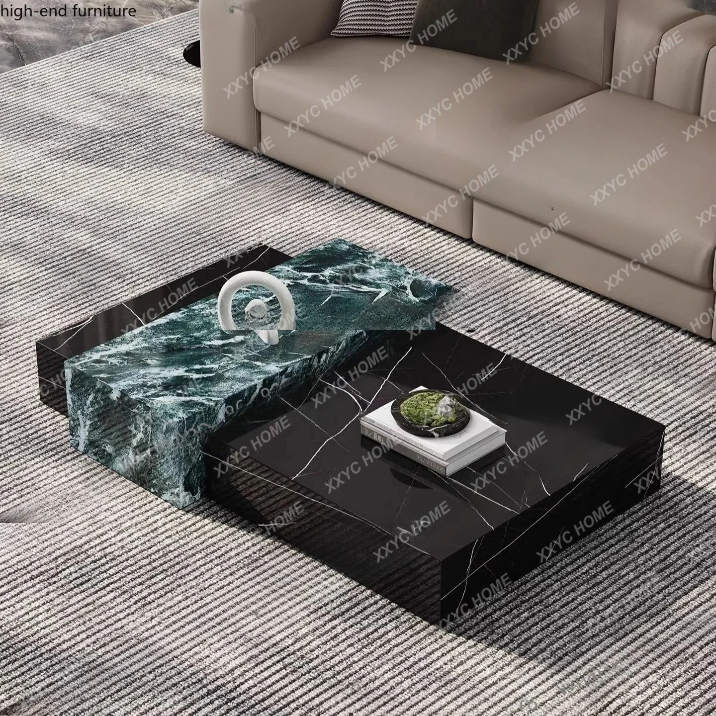 XXLiving room marble coffee table light luxury advanced  wind art coffee table creative modern coffee table