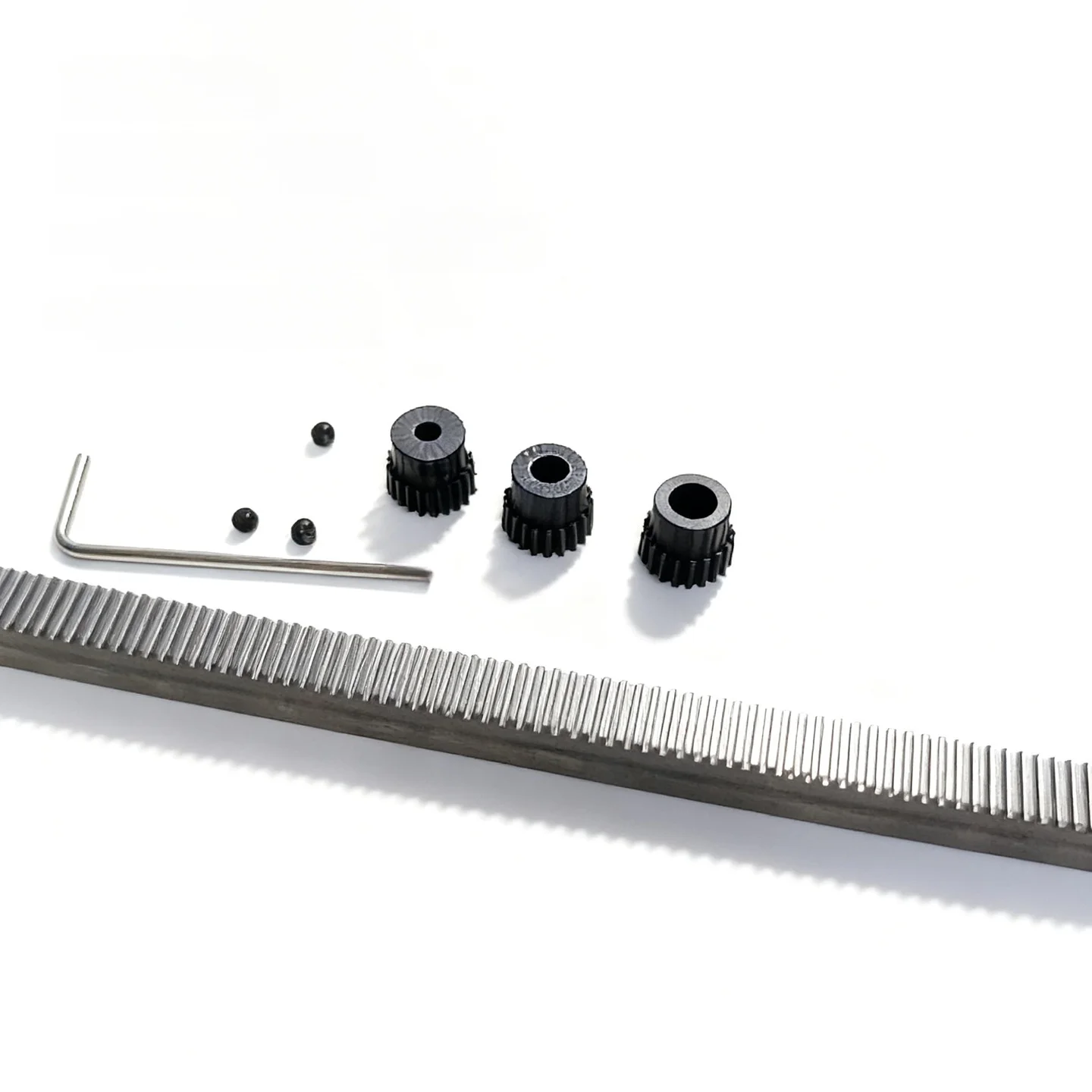 With 3/4/5mm Bore Gear Shaft Linear Motion gear Kit 0.5 Module 45# Steel Straight Rack 20cm Boss Pinion Gear