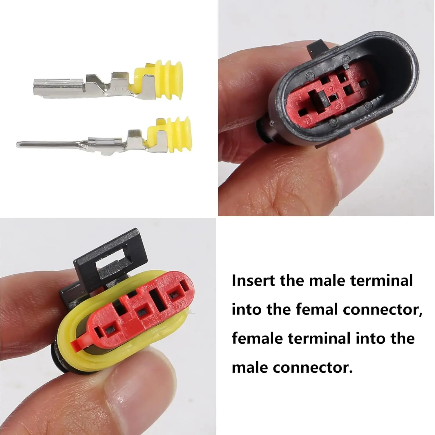 352 Pz Terminali per connettori elettrici impermeabili Connettori per cavi elettrici automobilistici Connettore 1/2/3/4 pin Maschio e femmina