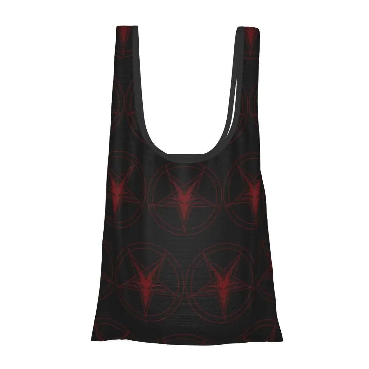 

Бафомет Коза Бафомет и Люцифер Портативная сумка-тоут для покупок Складная сумка-шоппер Продуктовая сумка Сумка на плечо