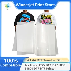 50 100PCS A4 DTF PET Film thickness 75u For DTF Ink Printing For DTF Printer DX5 DX6 DX7 L800 L1800 DTF Transfer Printing