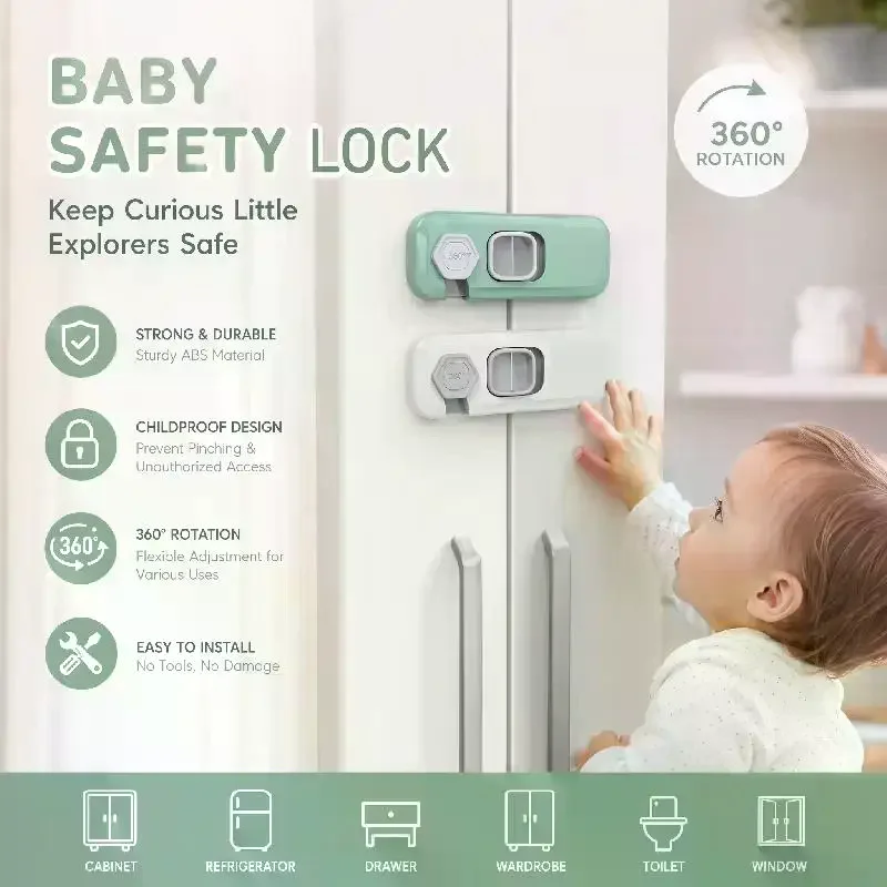 1 3 5PCS Child Proof Refrigerator Locks Cabinet Lock Fridge Locks For Kids Safety Baby Freezer Door Latches Tape