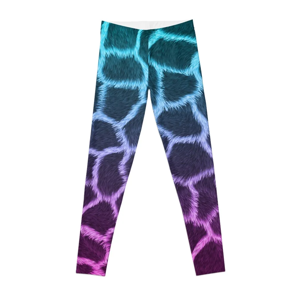 Blue Pink Giraffe Skin Leggings flared Women's fitness Sports female workout shorts Womens Leggings