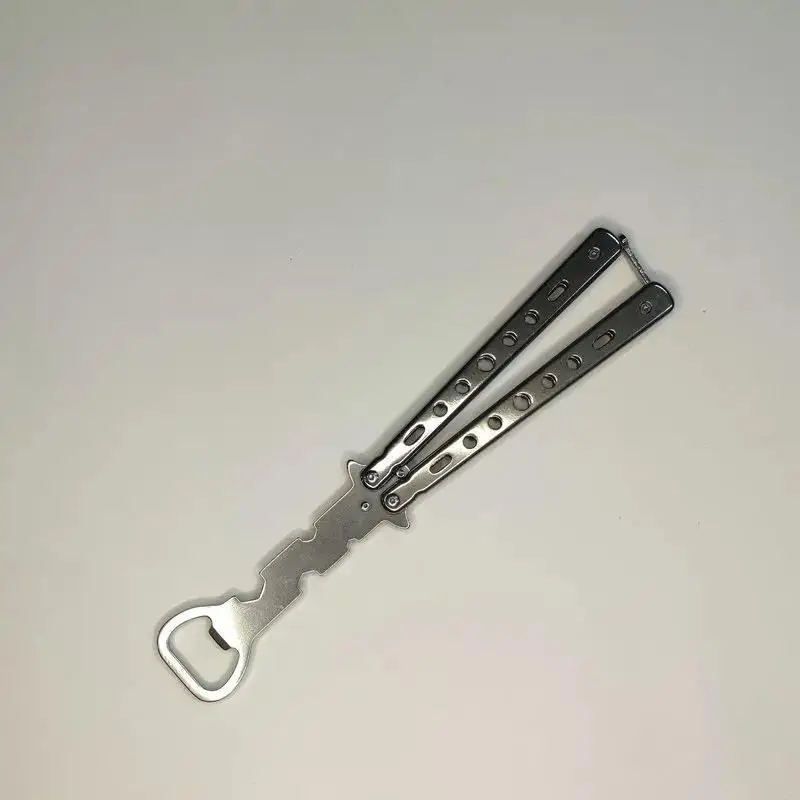 Butterfly Knife Beginner Trainer Transformable Blunt Pocket Trainer Foldable Butterfly Bottle Opener Hand for Game