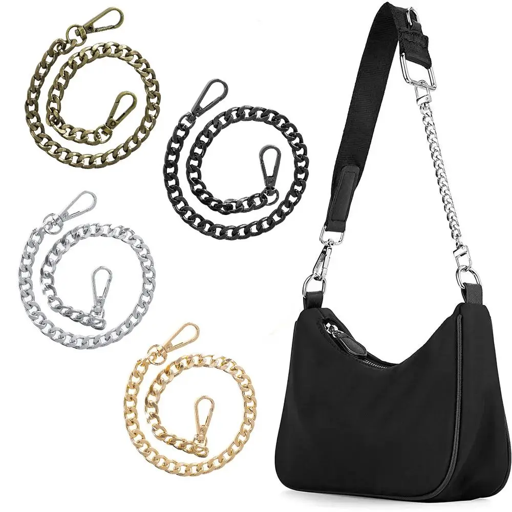 Metal Short Replacement Purse Chain DIY Buckle Chain Bag Extension Chain Flat Chain Handbag Accessories Purse Strap Extender