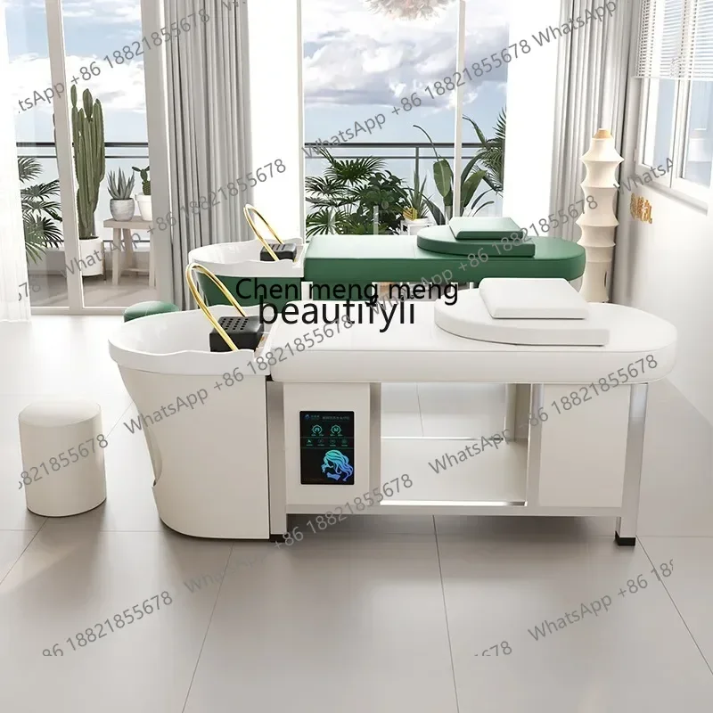 X 32 سرير شامبو لعلاج الشعر من الفولاذ المقاوم للصدأ، صالون حلاقة، صالون تجميل خاص، مركز صحي، سرير للعناية بفروة الرأس