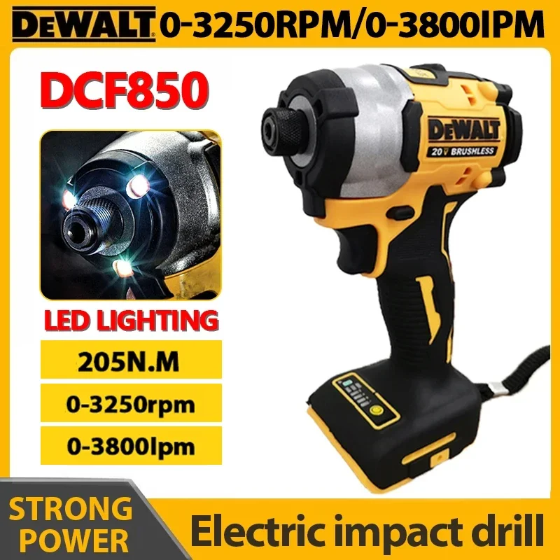 Dewalt DCF850 3250RPM Brushless Impact Driver 205N.m Cordless Screwdriver Electric Impact Drill For Dewalt 20V Battery