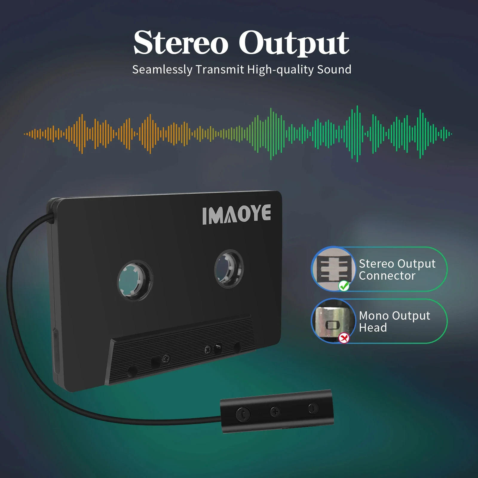 2024 جديد بلوتوث 5.1 سيارة الصوت كاسيت ستيريو مركبة الشريط محول كاسيت العمل أثناء شحن دعم TF بطاقة