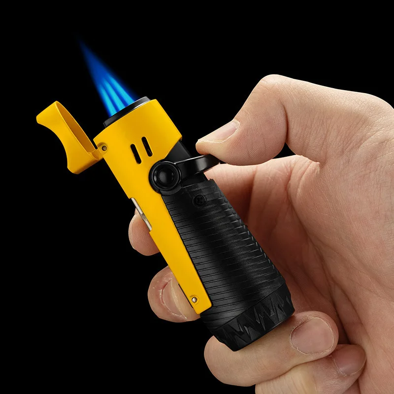 Multi Functional Windproof Inflatable Cigar Igniter Direct Fire Multi-purpose Convenient Metal EDC Cigarette Accessories