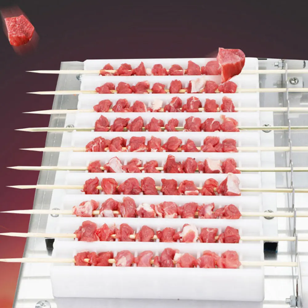 Manual Barbecue Kebab Skewer Machine Stainless Steel Meat Lamb Skewer Machine Barbecue Kebab Piercer Meat String Machine