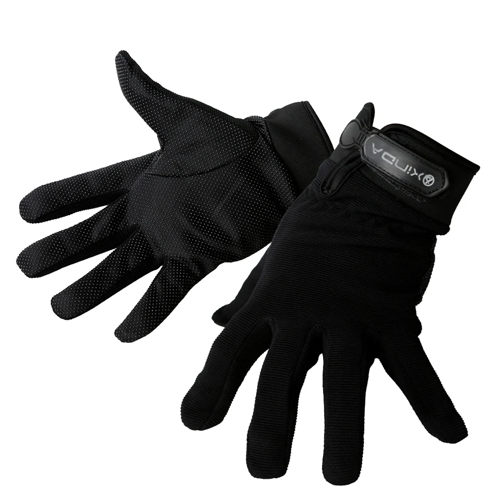 ABST  Outdoor Combat Gloves Black Climbing Gloves Climbing Mountaineering Fitness Riding Gloves All Finger Gloves(L)