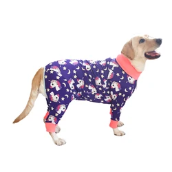 2024 New Unicorn Print Dog Clothes Four-legged Suit for Large Medium Dogs Jumpsuit Prevent Shedding Hair Dog Onesie