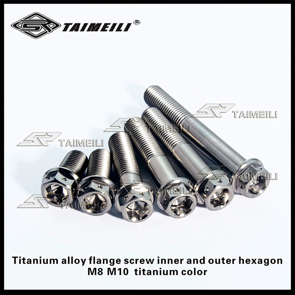 Titanbolzen GR5 Flanschkopf Innen- und Außensechskant M8 M10x20-90mm Motorrad-Umbau-Bolzen Reparatur-Ersatzschraube – Detail 4