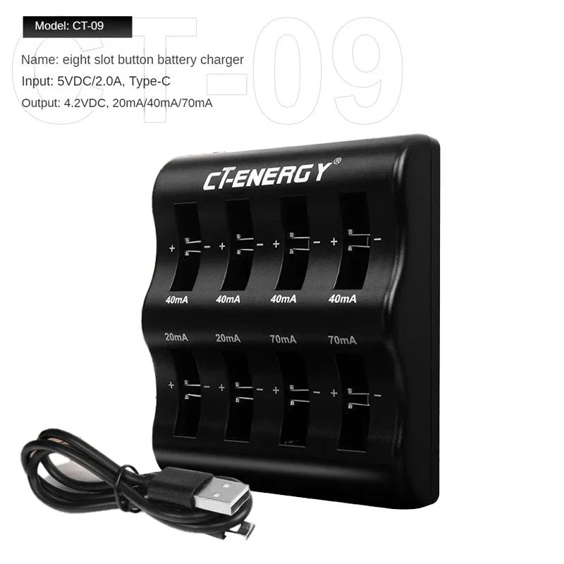 Smart 8 Slot Lithium Coin Battery Charger Travel Portable Charger For 1220 1240 1620 1632 2032 2025 2016 2430 2440 2450 2477