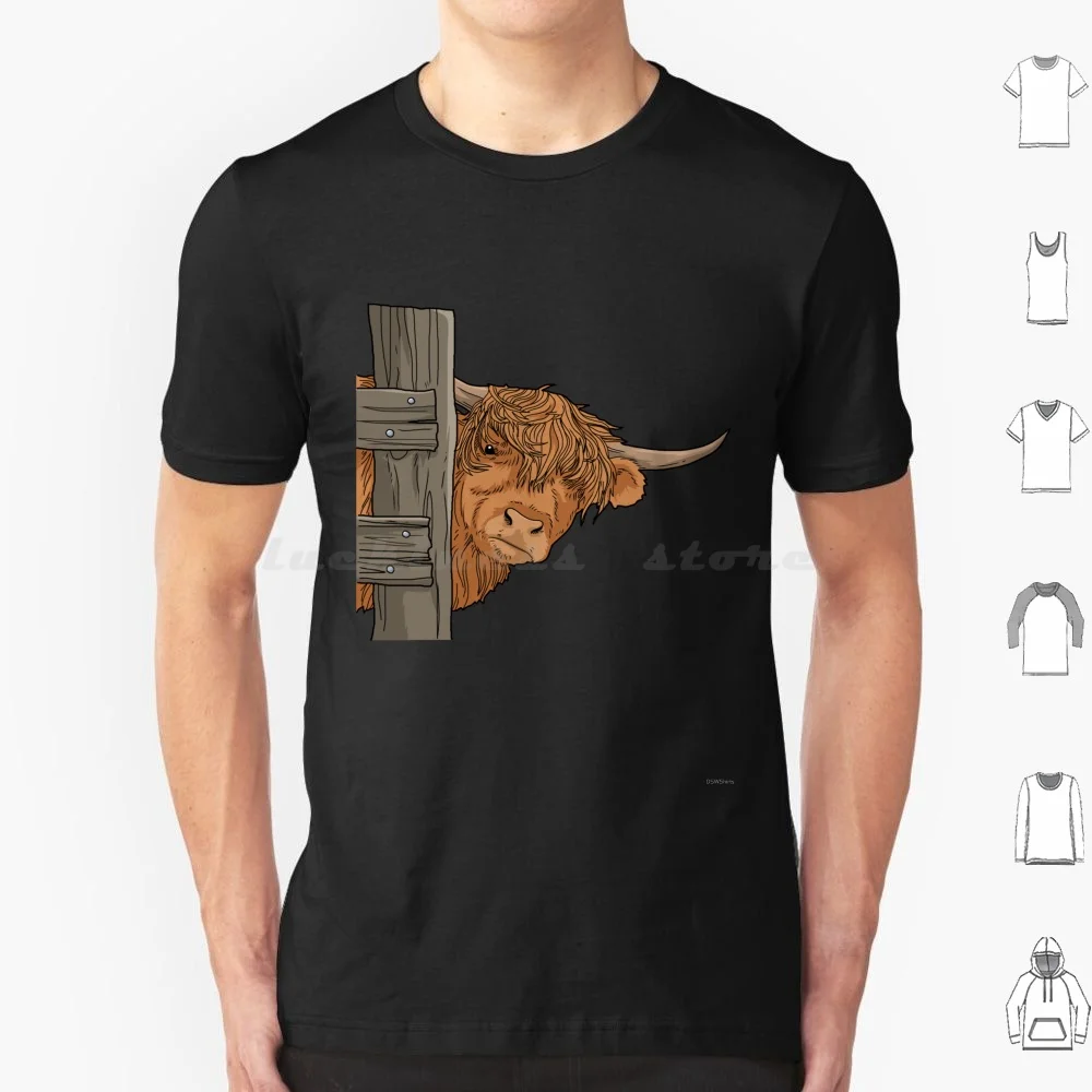 Camiseta escocesa con espíritu de vaca de las tierras altas, regalos de vaca de las tierras altas, 100% de algodón de talla grande, vaca de las tierras altas, Chirt de vaca bonita