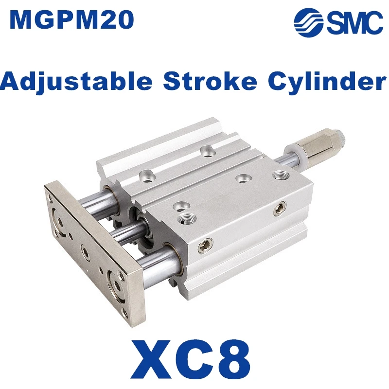 MGPM20 Adjustable Stroke New SMC MGPM20-20BZ-XC8 MGPM20-30BZ-XC8 MGPM20-40BZ-XC8 Extension Compact Guide Cylinder