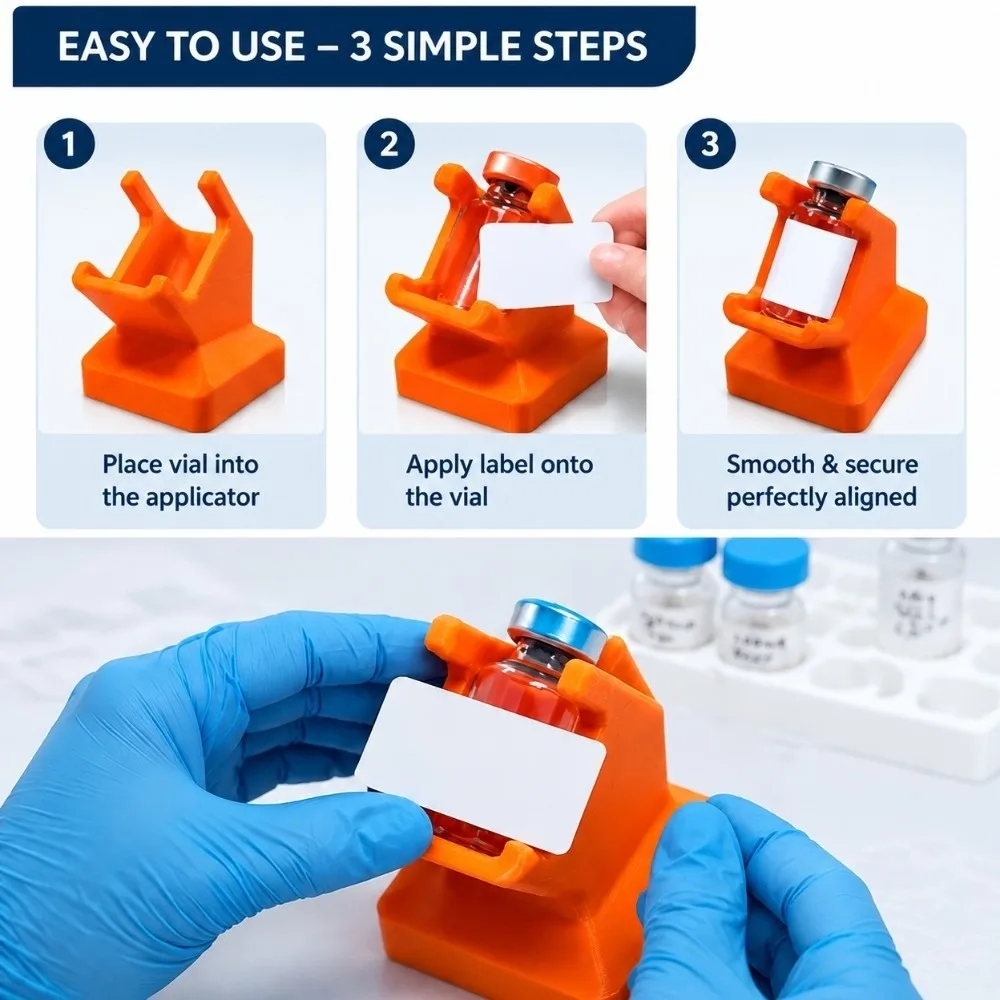 2Pcs Precision Align Vial Label Applicator Plastic Material Time-Saving Label Positioning Jig DIY Bottle Labeling Handy Tool
