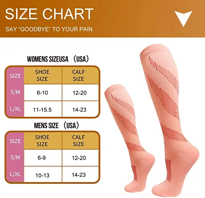 YS041 Compression Socks 20-30mmhg High Stockings Men Sports Socks For Marathon Cycling Football Varicose Veins Pregnancy Nursing