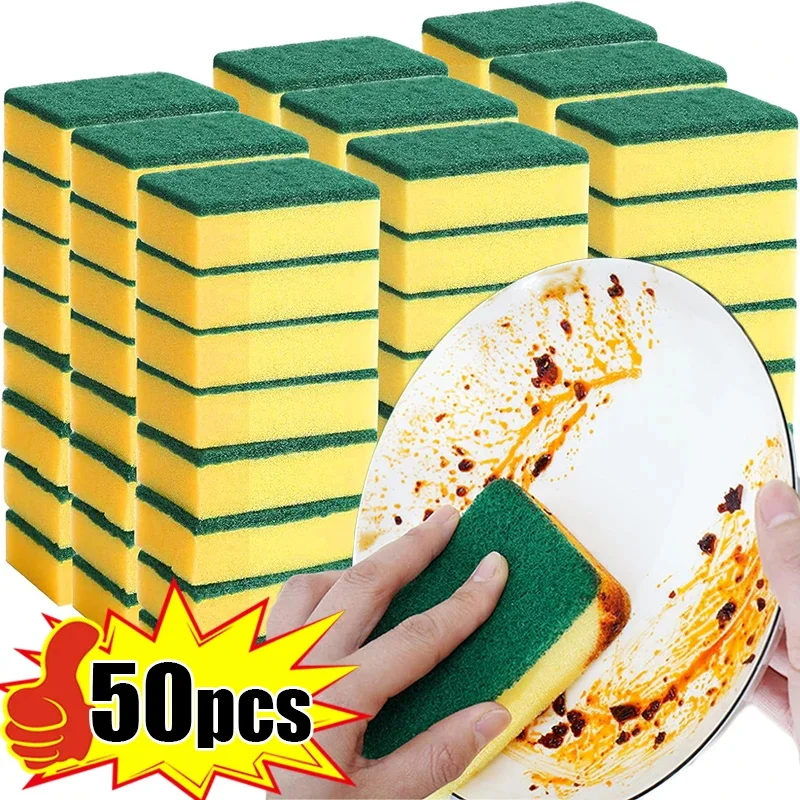 Dishwashing Sponge Kitchen Nano Emery Magic Clean Rub Pot Rust Focal Stains Sponge Removing Kit Cleaning Brush Sponges