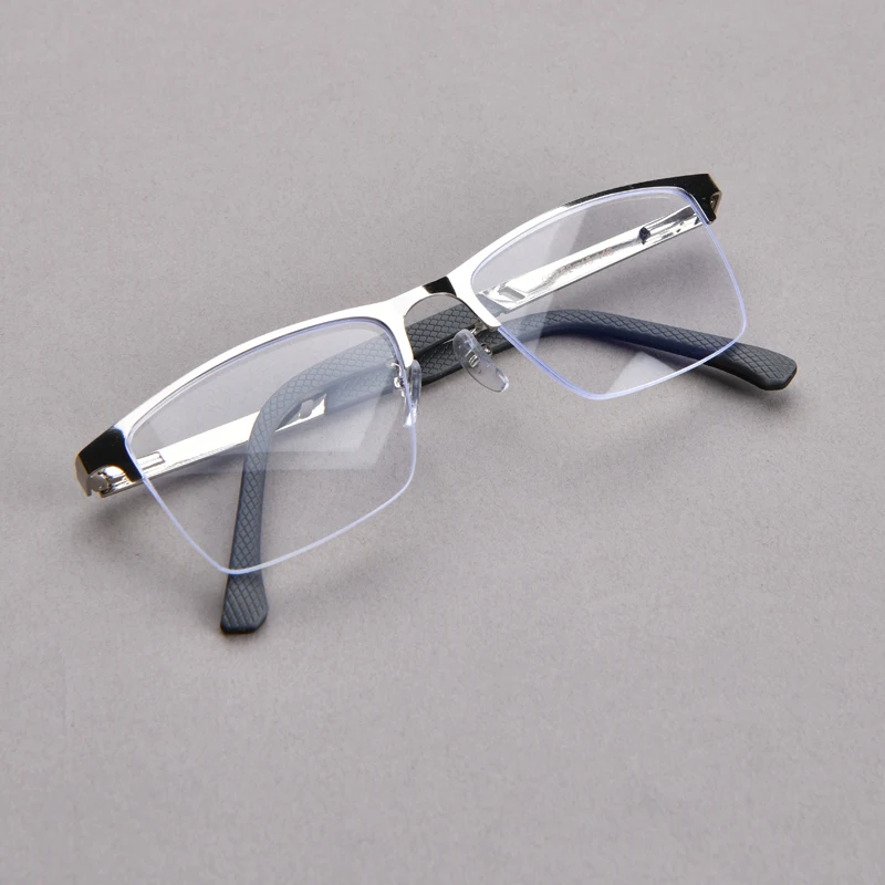 Lesebrille aus Metall, Unisex, Presbyopie, luxuriös, flexibel, Halbrahmen, Brillengestell, blaues Licht blockierend