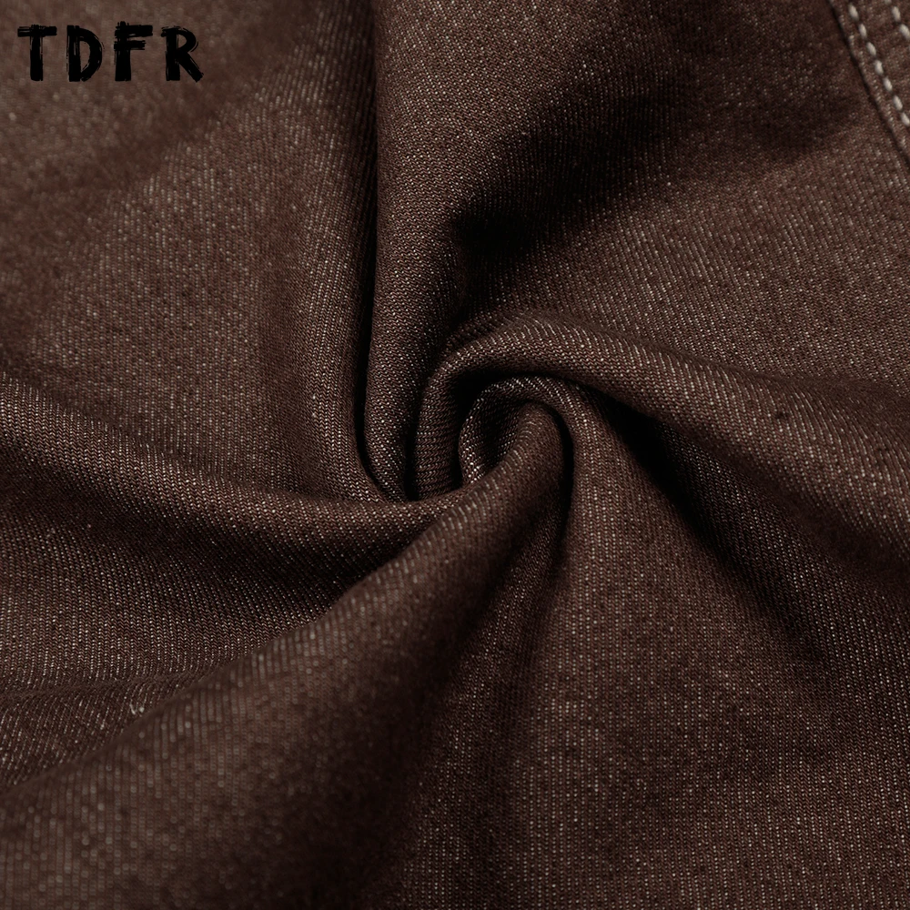 Solid Color Spliced Banana Jeans Mens Pocket Casual Retro Cargo Baggy Wide Leg Denim Pants Man Trousers