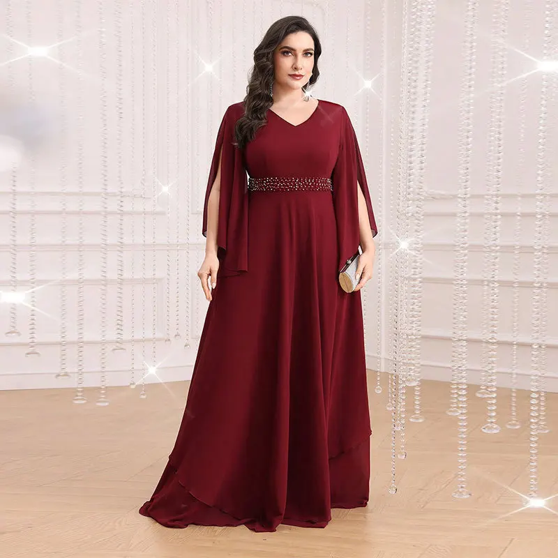 

KYP879 Красное свадебное платье трапециевидной формы больших размеров Slim Fit Split Sve Materni Dr Вечернее платье Ladies Par Dr