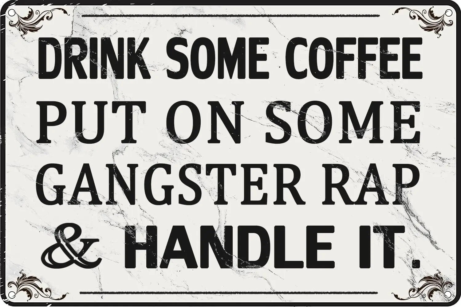 Funny Office Decor Coffee Bar Tin Signs Cubicle Decorations For Women Desk Inspirational Home Drink Some Put On Som