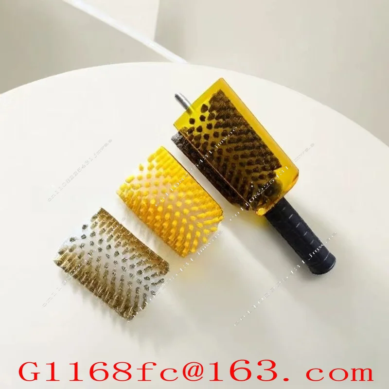 10CM Roller Roto Brush for Cross-Country Ski Waxing Fits Stainless Steel Horse Hair Nylon Handle and Safety Shield Hood