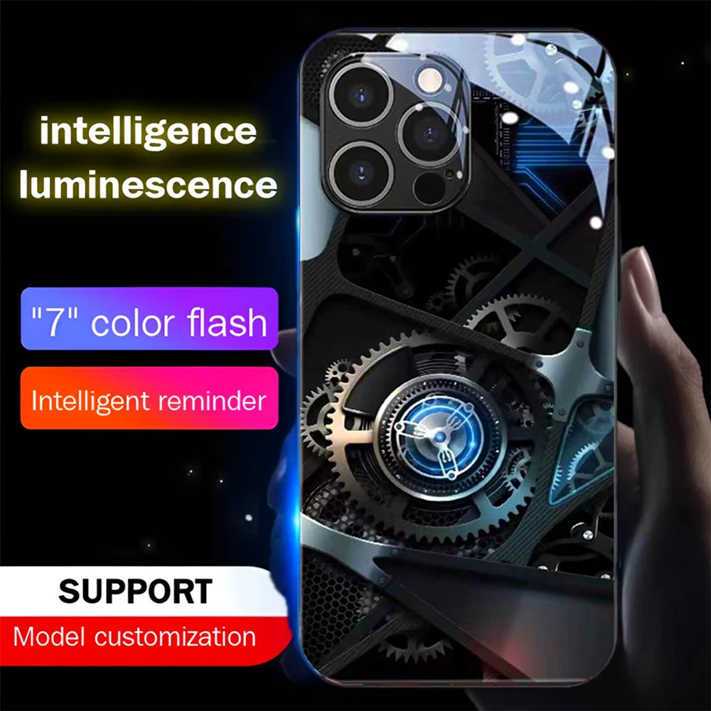 So Cool PCBA Design Voice Call Flash Glowing LED Phone Case Cover For iPhone 16 15 14 13 12 11 Pro Max X XR XS Plus 7 8 SE2020