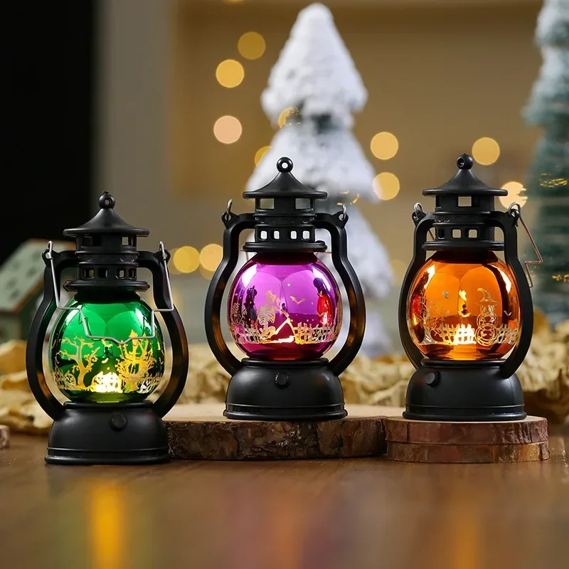 Retro Kerosene Lamp Christmas Halloween Lantern Home Decoration Festive Party Pendant Supplies Halloween Decoration for Home