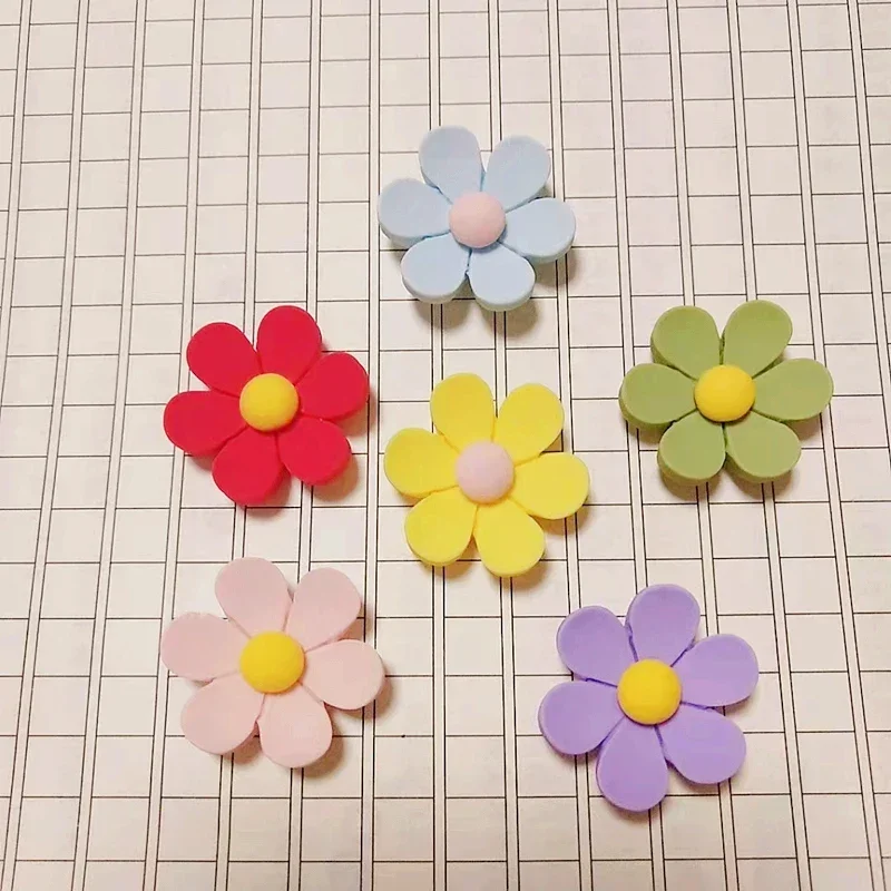 10Pcs Medium Flowers Flat Back Planar Resin Women Girl Bowknot Hairpin Earrings Crafts Materials Clothing Hat Arts Patch