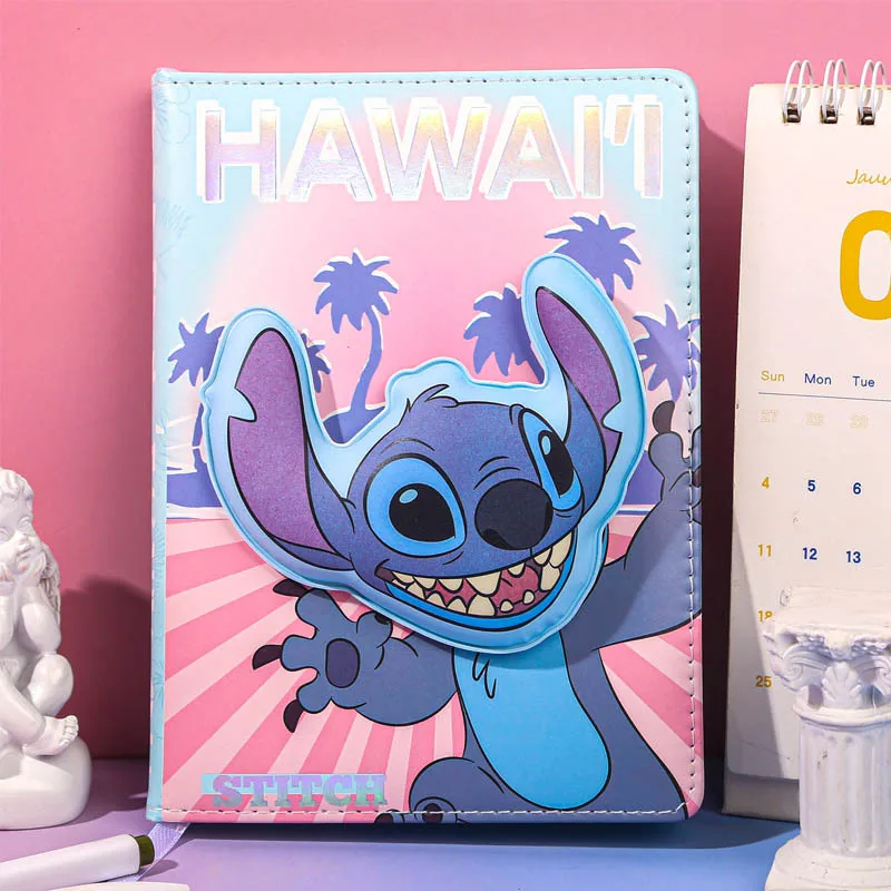 Animation Disney Lilo and Stitch A5 Notebook High-Value Color Page Student Notepad Portable Stress Relief Gift Christmas Gift