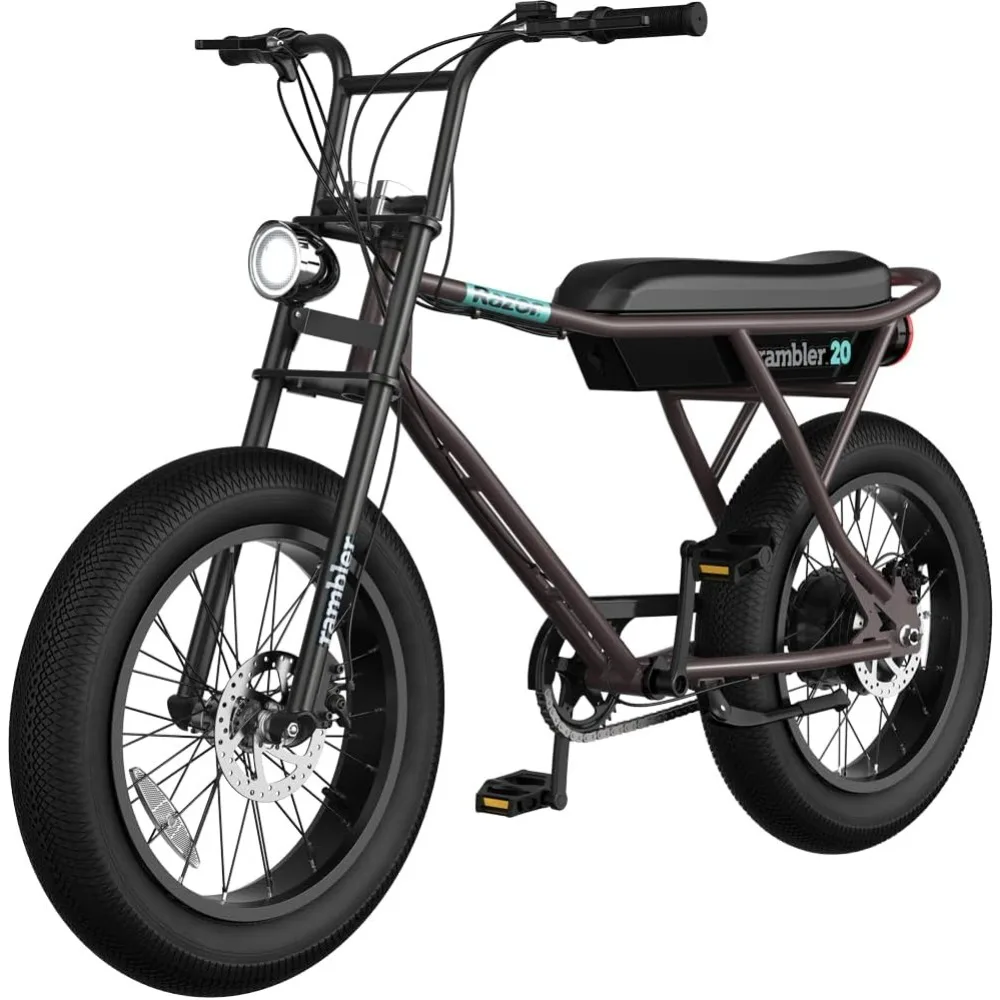 Rambler 20 – Class 2 Adult Electric Bike with Retro Style, Up to 19.9 MPH, Up to 16.6 Miles of Range, 500-Watt Rear-Wheel