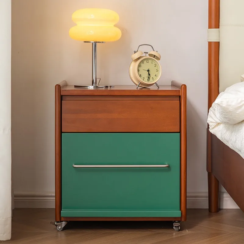 

bedside table household bedroom locker contrasting color small side cabinet living room mobile side cabinet