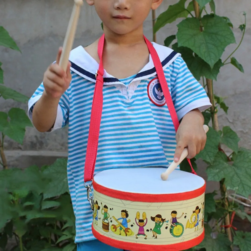 Tambor de madera de mano para niños, instrumento Musical educativo temprano, juguetes para bebés