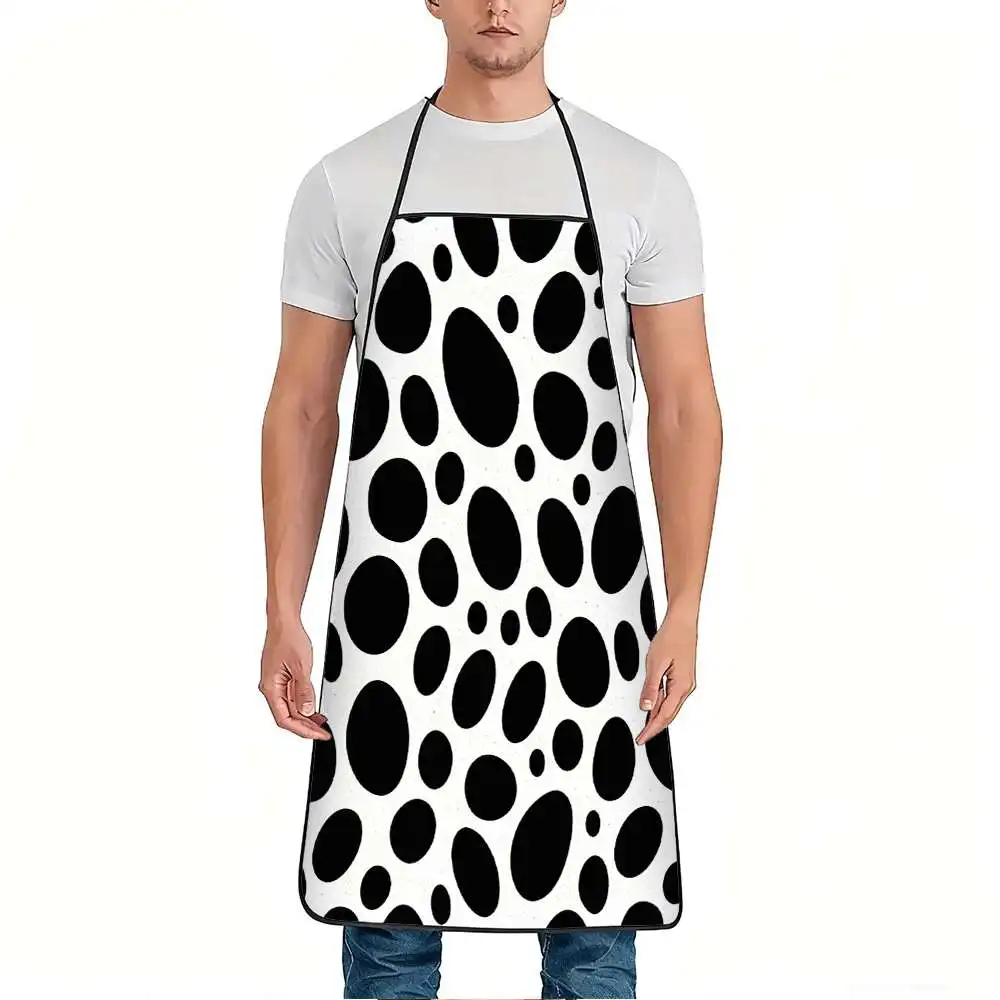 1pc Apron Featuring a Cow Spots Design, Made from Durable And Easy-To-Clean Polyester, with an Adjustable Waistband, Suitable fo