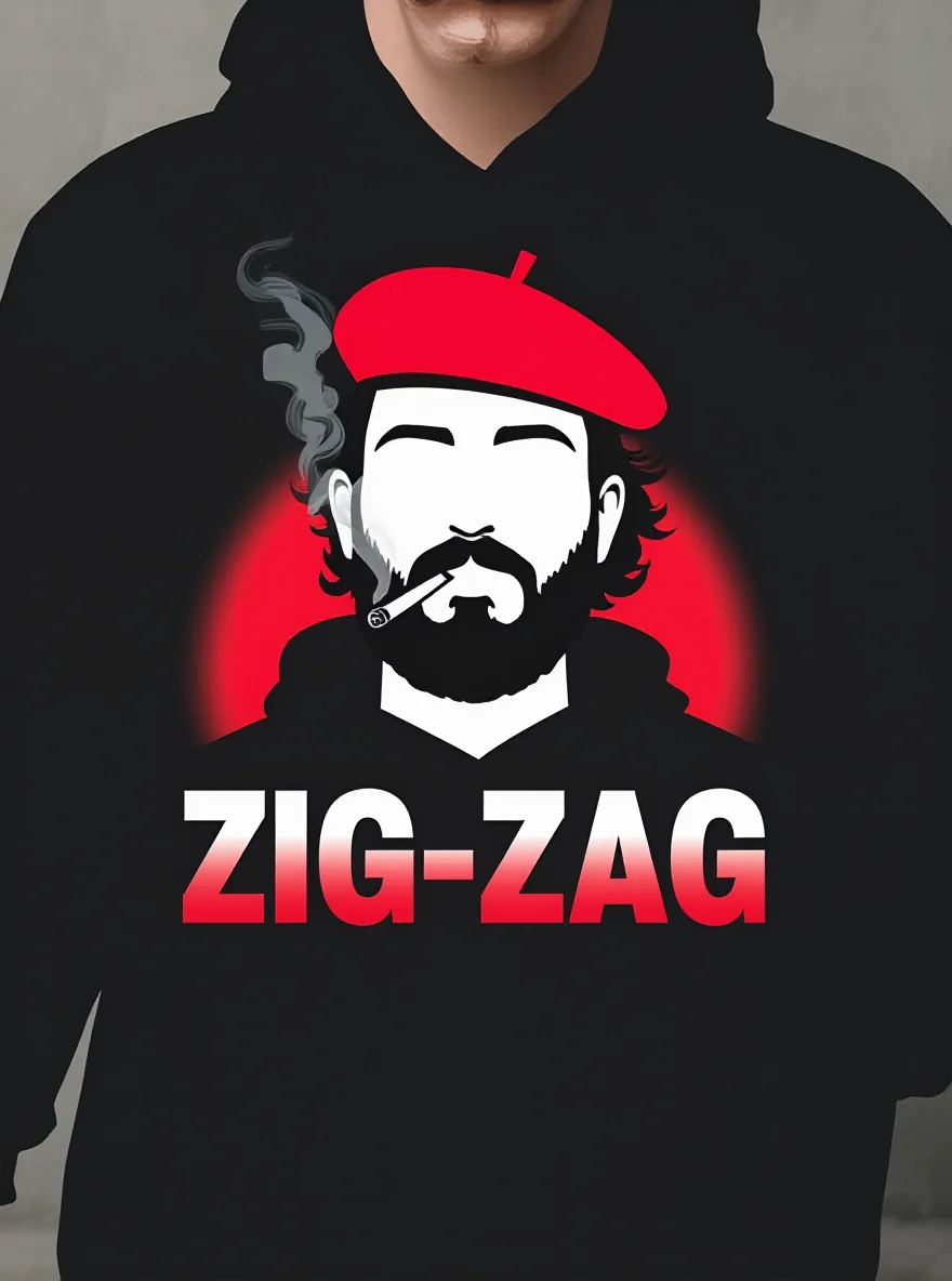 

Мужская толстовка Zig Zag, горчично-желтая, красный логотип, ретро, осень/зима, подарок