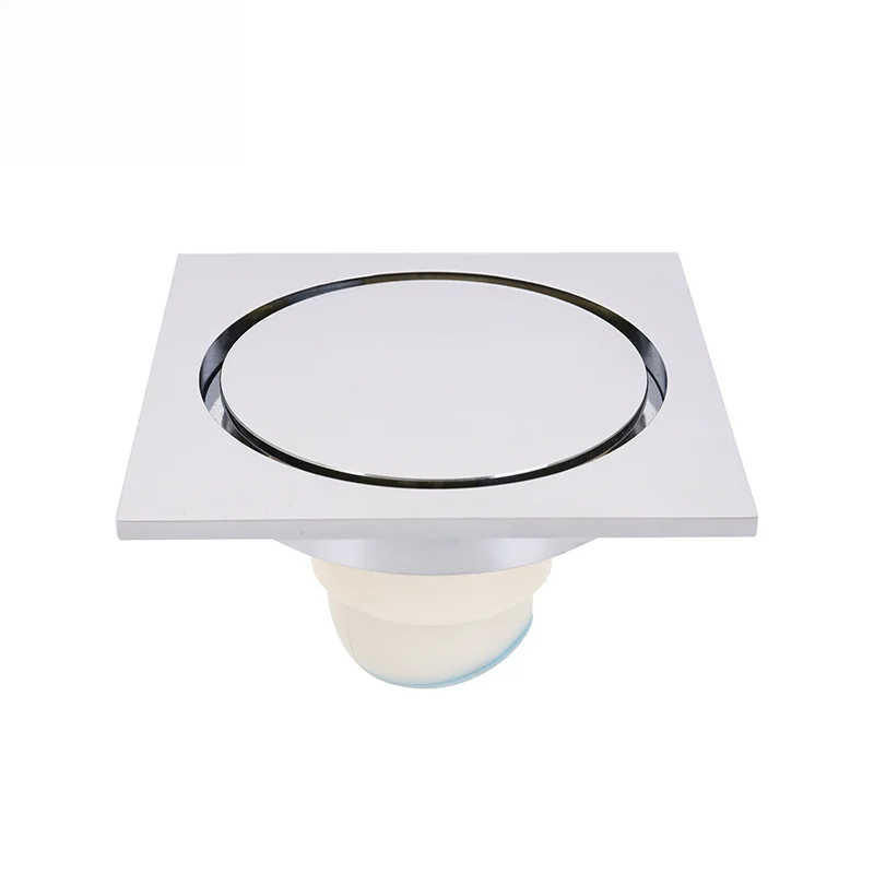 Solid Brass 10x10cm Round Invisible Bathroom Floor Drain Anti-Odor Anti-Insect High-Flow Balcony Shower Toilet Sewer Drain Cover