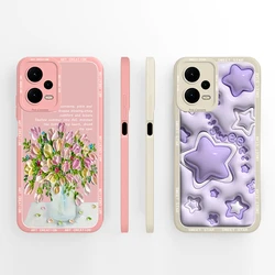 Cases For Redmi Note 12 Pro Plus 4G 5G Lovely Flower Star Protection Soft Silicone Cover For RedmiNote12 12Pro Plus 4G 5G Fundas